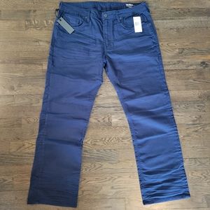 Buffalo Six X Straight Stretch Jeans 36 x 30 Navy